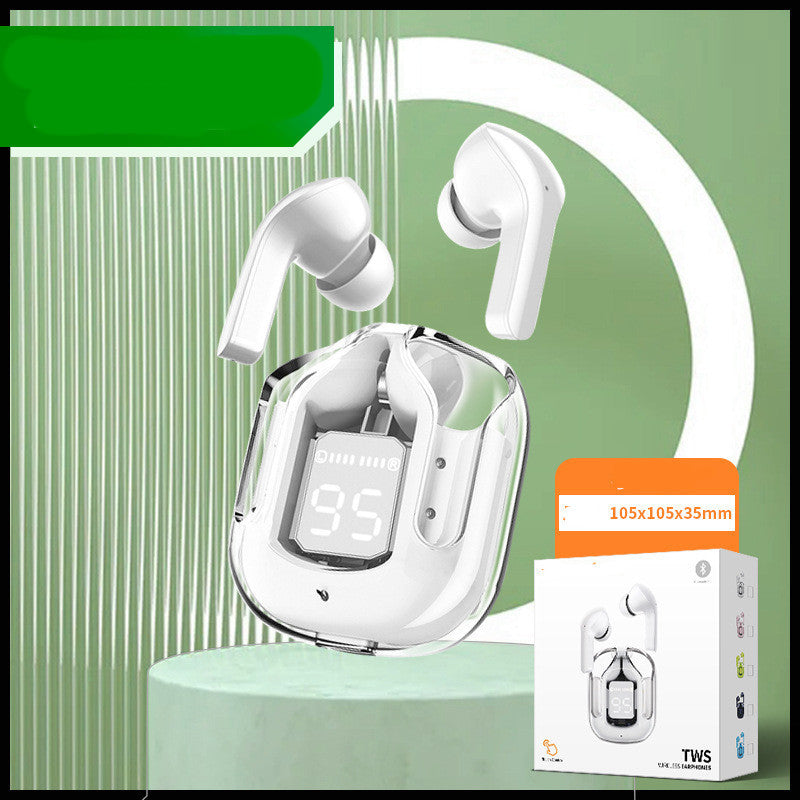 New Mini Transparent Wireless Bluetooth Headset Digital Display ENC Noise Reduction True Wireless Sports Music - Health and Wellness Innovations