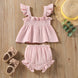 Girls' Solid Color Sling Top Hot Pants Suit - Health and Wellness Innovations