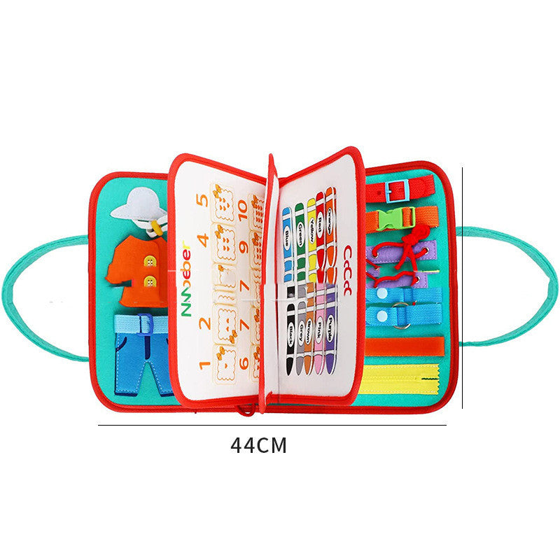 New Busy Book Children's Busy Board Dressing And Buttoning Learning Baby Early Education Preschool Sensory Learning Toy - Health and Wellness Innovations