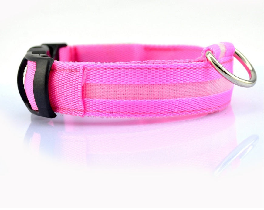 Nylon LED Pet Dog Luminous Collar Night Safety Flashing Glow in Dark Dog Cat Leash Adjustable Pet Supplies - Health and Wellness Innovations