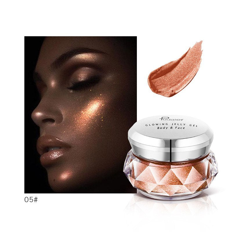 Face Highlighter Jelly Gel Mermaid Eyeshadow Glow Body Glitter Festival Makeup Iluminador Gold Liquid Highlighter Bronzer - Health and Wellness Innovations