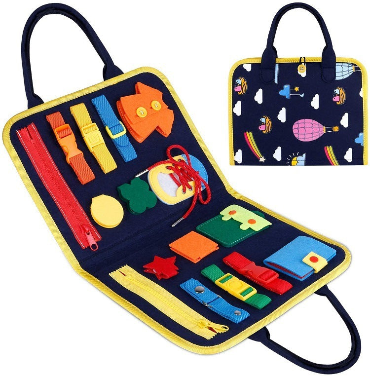 New Busy Book Children's Busy Board Dressing And Buttoning Learning Baby Early Education Preschool Sensory Learning Toy - Health and Wellness Innovations