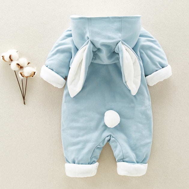 The new cotton padded cotton baby romper thickened chinchilla hooded cotton baby Onesies newborn go climbing clothes - Health and Wellness Innovations
