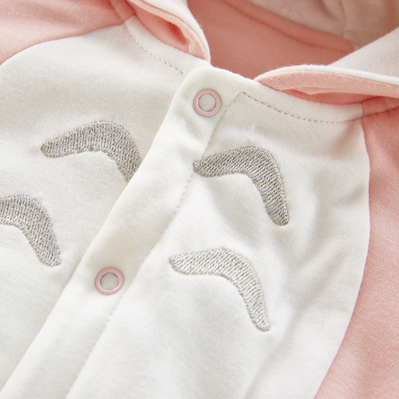 The new cotton padded cotton baby romper thickened chinchilla hooded cotton baby Onesies newborn go climbing clothes - Health and Wellness Innovations