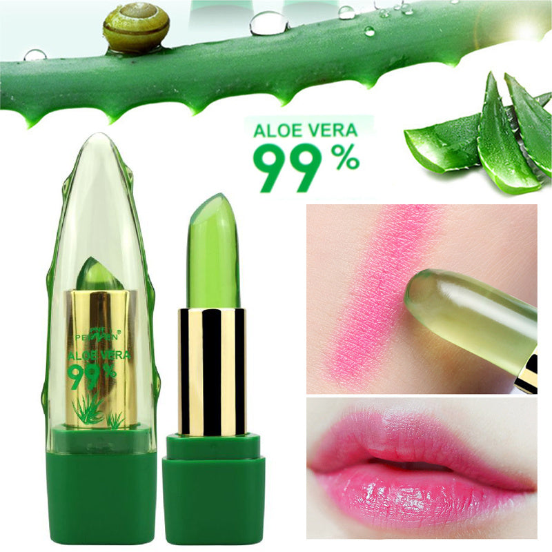 Aloe Vera Gel Color Changing Lipstick Gloss  Moisturizer Anti-drying Desalination Fine-grain Lip Blam Care - Health and Wellness Innovations