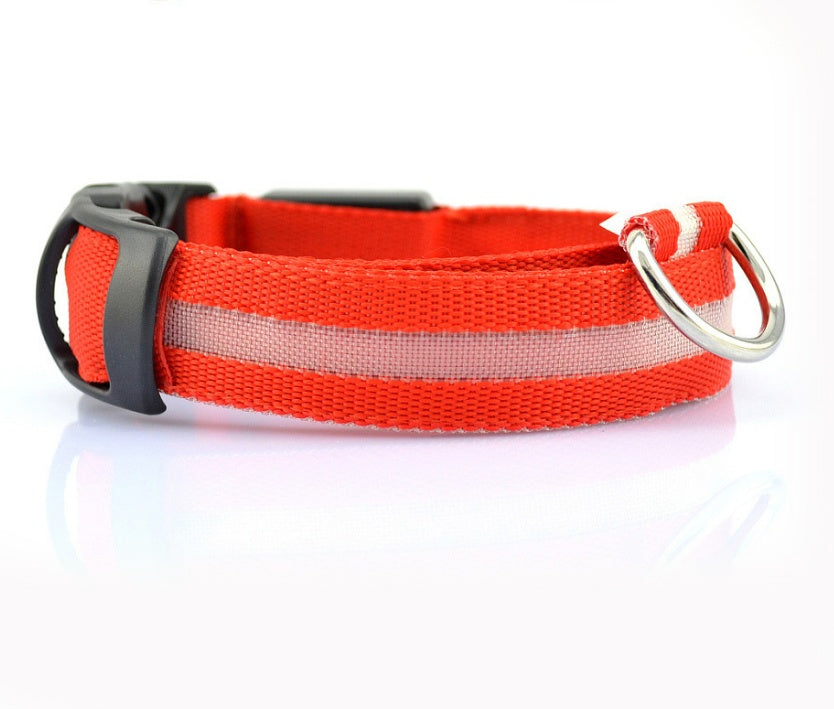 Nylon LED Pet Dog Luminous Collar Night Safety Flashing Glow in Dark Dog Cat Leash Adjustable Pet Supplies - Health and Wellness Innovations