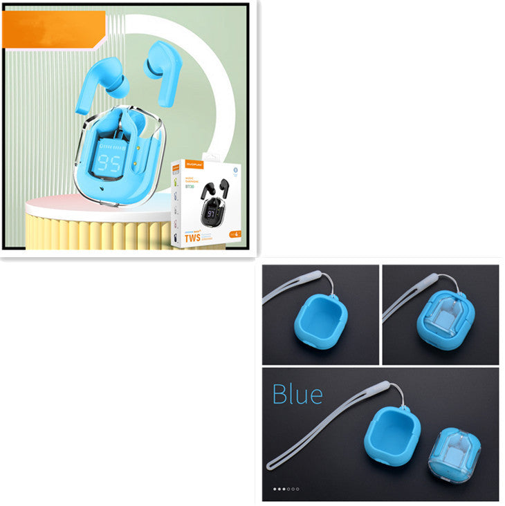New Mini Transparent Wireless Bluetooth Headset Digital Display ENC Noise Reduction True Wireless Sports Music - Health and Wellness Innovations