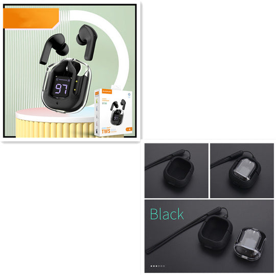 New Mini Transparent Wireless Bluetooth Headset Digital Display ENC Noise Reduction True Wireless Sports Music - Health and Wellness Innovations