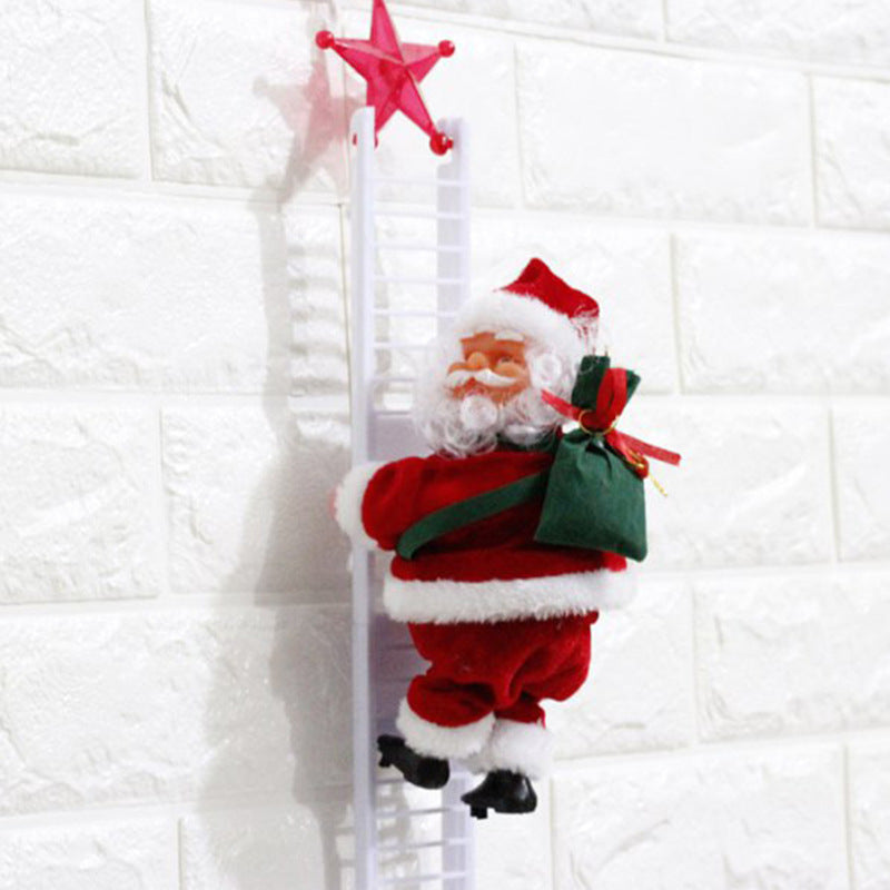 Climbing Ladder Electric Santa Claus Climbing Red Ladder Doll Toy - Health and Wellness Innovations