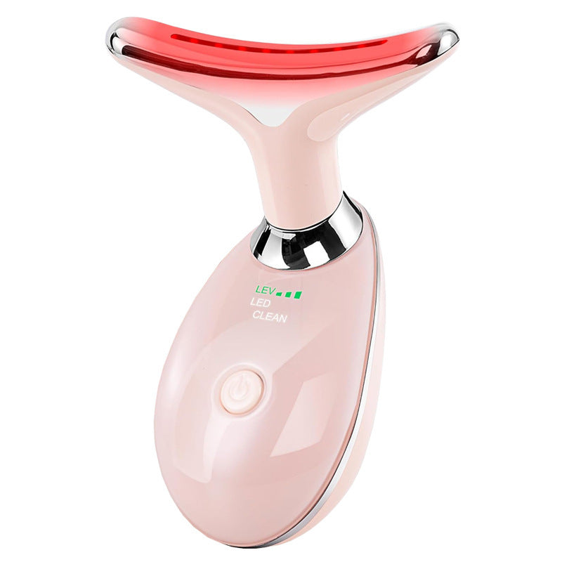 Neck Face Beauty Device Colorful LED Photon Therapy Skin Tighten Reduce Double Chin Anti Wrinkle Remove Lifting Massager - Health and Wellness Innovations