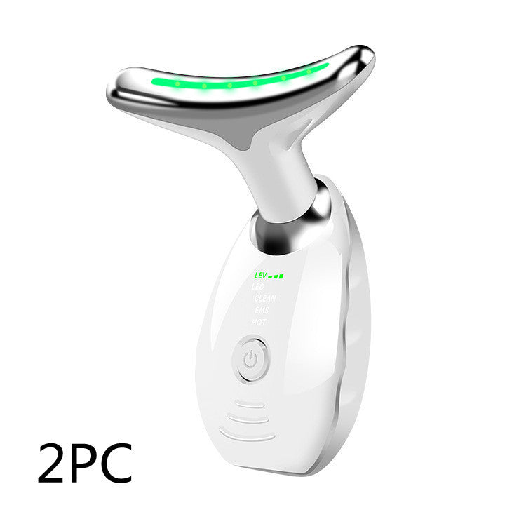 Neck Face Beauty Device Colorful LED Photon Therapy Skin Tighten Reduce Double Chin Anti Wrinkle Remove Lifting Massager - Health and Wellness Innovations