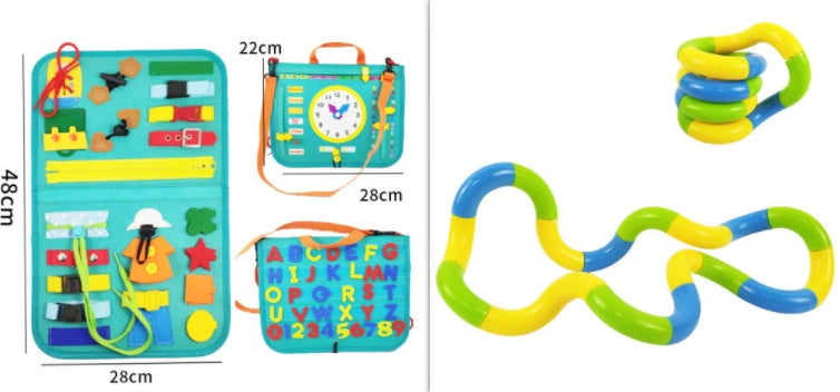 New Busy Book Children's Busy Board Dressing And Buttoning Learning Baby Early Education Preschool Sensory Learning Toy - Health and Wellness Innovations