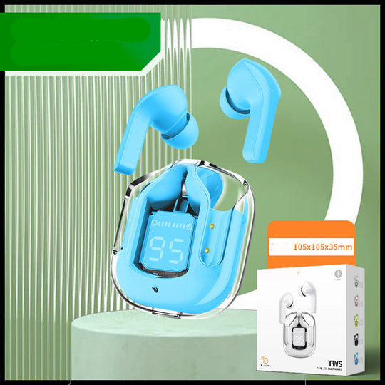 New Mini Transparent Wireless Bluetooth Headset Digital Display ENC Noise Reduction True Wireless Sports Music - Health and Wellness Innovations