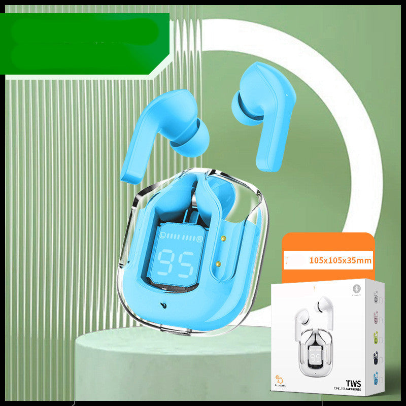 New Mini Transparent Wireless Bluetooth Headset Digital Display ENC Noise Reduction True Wireless Sports Music - Health and Wellness Innovations
