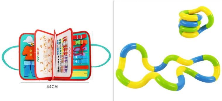 New Busy Book Children's Busy Board Dressing And Buttoning Learning Baby Early Education Preschool Sensory Learning Toy - Health and Wellness Innovations