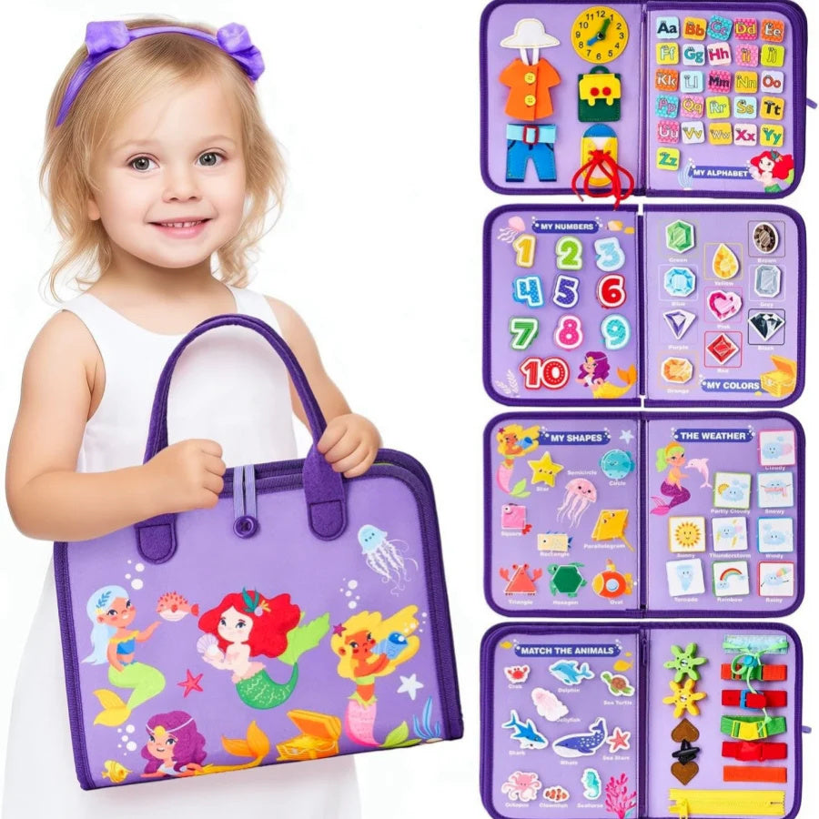 New Busy Book Children's Busy Board Dressing And Buttoning Learning Baby Early Education Preschool Sensory Learning Toy - Health and Wellness Innovations