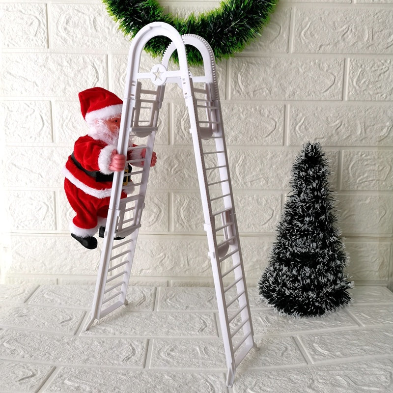 Climbing Ladder Electric Santa Claus Climbing Red Ladder Doll Toy - Health and Wellness Innovations