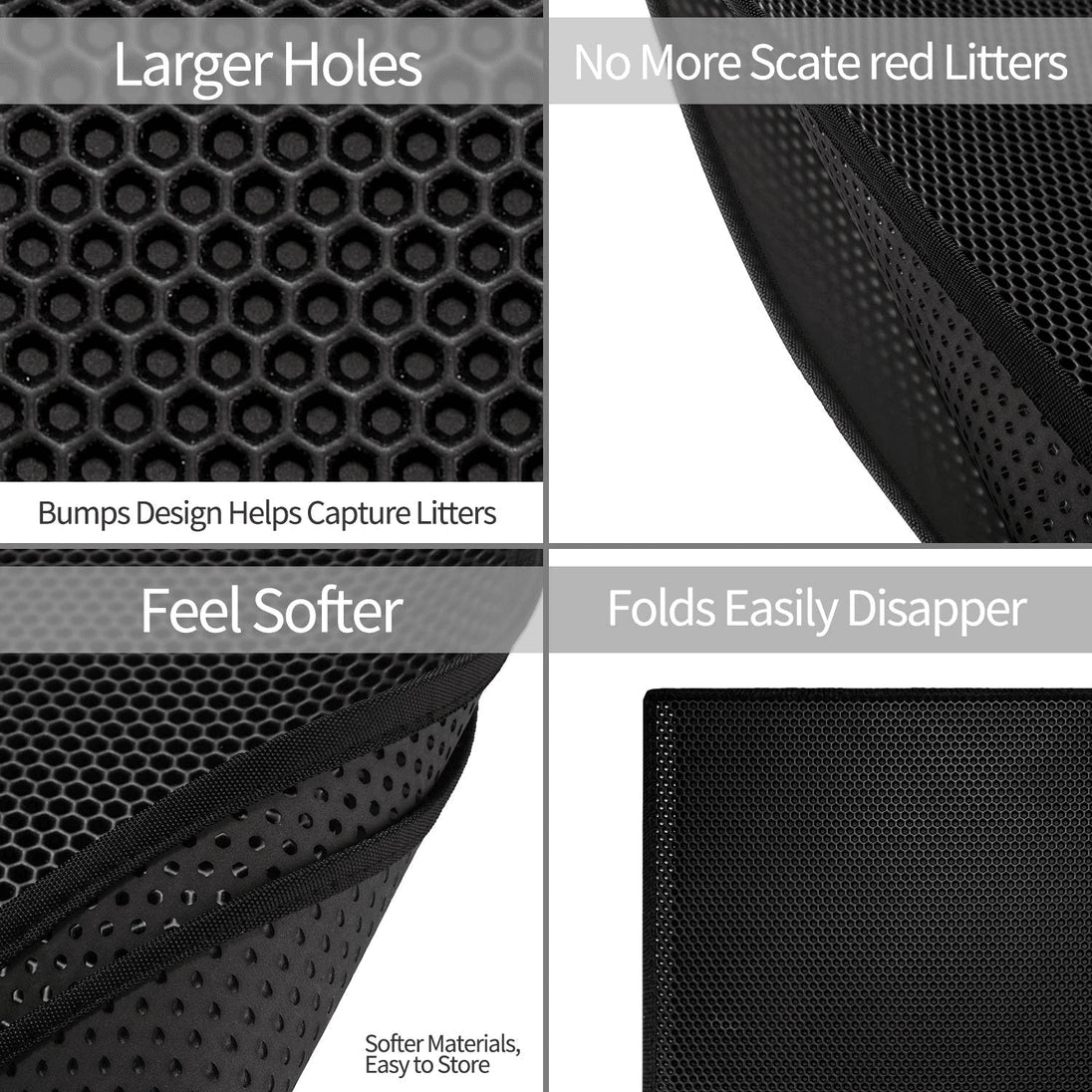 Kitty Cat Litter Mat Trapping Honeycomb Double Layer Design Waterproof Double Layer EVA Cat Litter Pad Waterproof Non-slip Sand Basin Filter Kitten Dog Washable Mattress - Health and Wellness Innovations