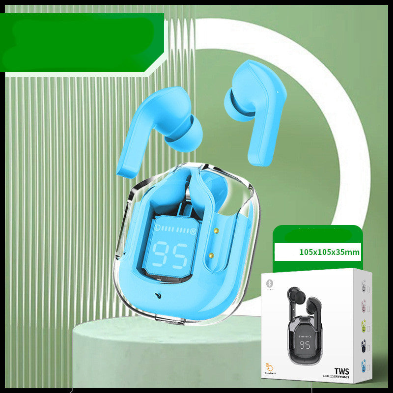 New Mini Transparent Wireless Bluetooth Headset Digital Display ENC Noise Reduction True Wireless Sports Music - Health and Wellness Innovations