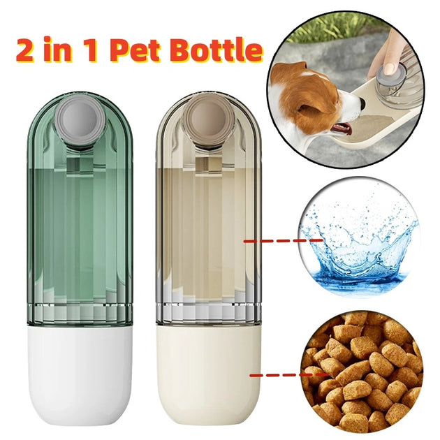 2 In 1 Pet Water Cup Segment Design Green Dog Walking Portable Drinking Cup Dog Feeding Supplies Pet Supplies Dog Walking Water Feeder Pets Products - Health and Wellness Innovations