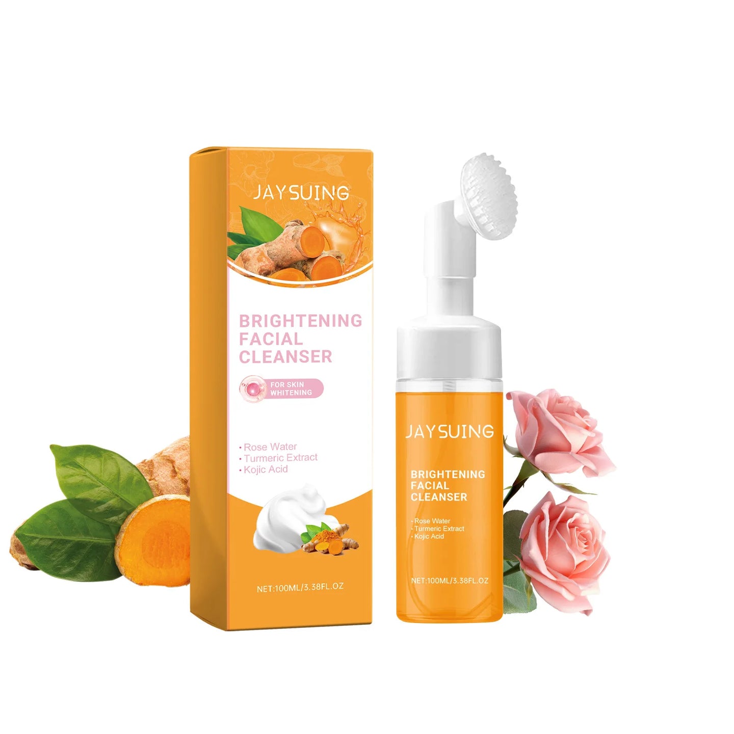 Jaysuing 100ml Kojic Acid Turmeric Cleanser Anti Acne Oil Control Blackhead Remover Shrink Pores Facial Exfoliating Cleanser - Health and Wellness Innovations
