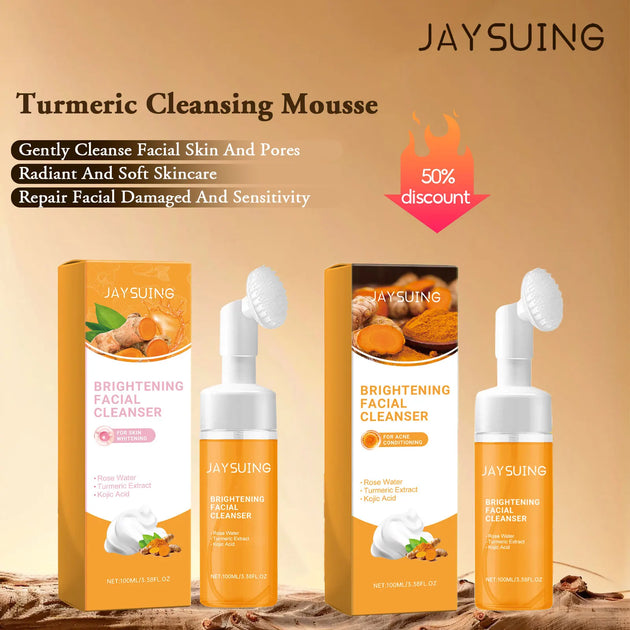 Jaysuing 100ml Kojic Acid Turmeric Cleanser Anti Acne Oil Control Blackhead Remover Shrink Pores Facial Exfoliating Cleanser - Health and Wellness Innovations