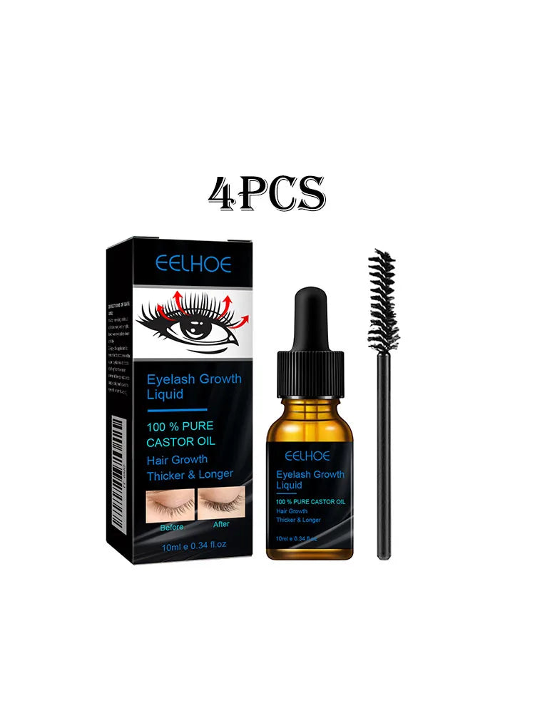 Eelhoe 10ml Castor Oil Fast Growth Eyelash Serum Eyebrow Enhancer Nourish Natural Lengthening Thickening Eye Lash Curling Serum - Health and Wellness Innovations