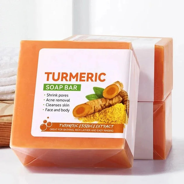 Hand Made Turmeric Soap Body Cleaning Lightening Dark Underarm Leg Body Cleansers Brightening Face Soap Tender Skin Care Beauty - Health and Wellness Innovations