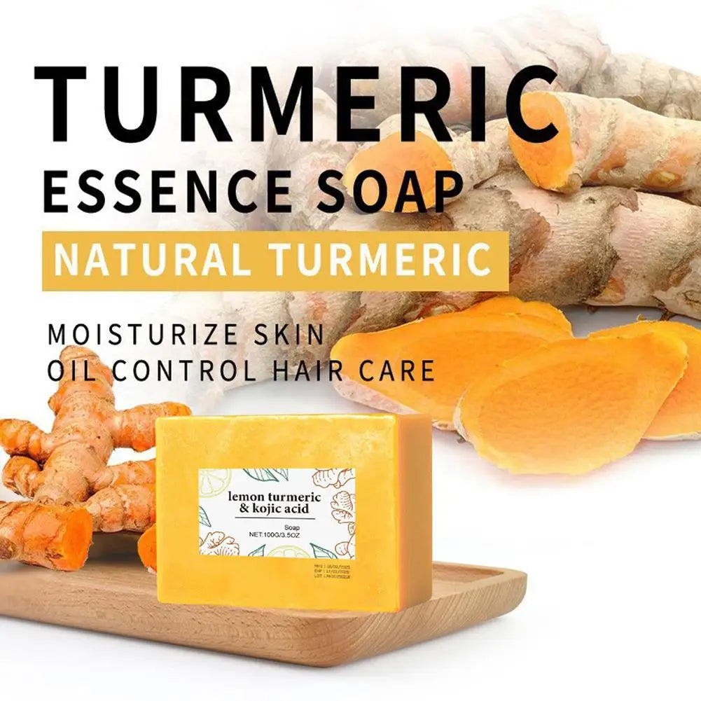 Natural Lemon Turmeric Kojic Acid Soap Skin Care for Dark Spots, Turmeric Soap for Face Wash Brighten Dark Spot Corrector - Health and Wellness Innovations