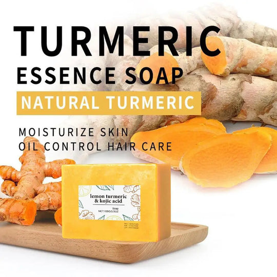 Natural Lemon Turmeric Kojic Acid Soap Skin Care for Dark Spots, Turmeric Soap for Face Wash Brighten Dark Spot Corrector - Health and Wellness Innovations