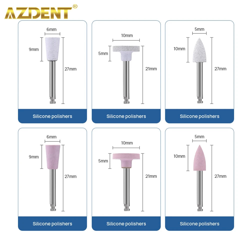 AZDENT 12PCS/Box Dental Composite Polishing Kit RA 2.35mm Polisher for Low Speed Hanpiece Porcelain Natural Teeth Nail Polishing - Health and Wellness Innovations