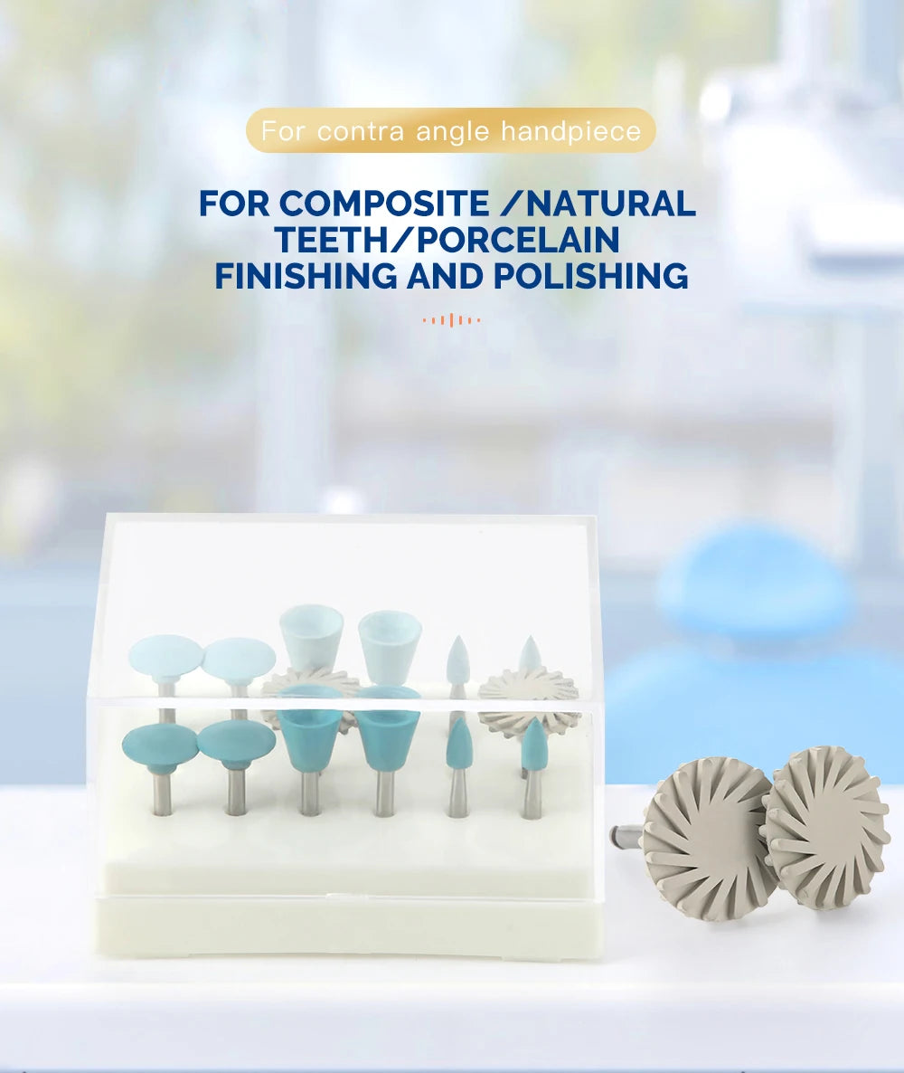 AZDENT 12PCS/Box Dental Composite Polishing Kit RA 2.35mm Polisher for Low Speed Hanpiece Porcelain Natural Teeth Nail Polishing - Health and Wellness Innovations