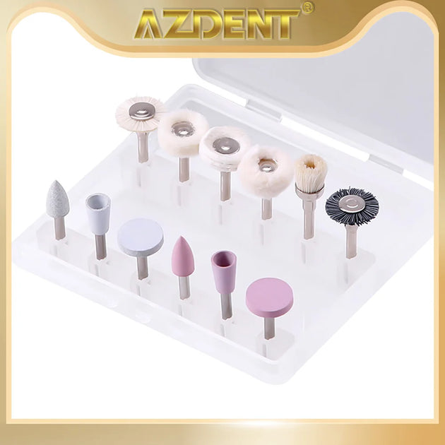 AZDENT 12PCS/Box Dental Composite Polishing Kit RA 2.35mm Polisher for Low Speed Hanpiece Porcelain Natural Teeth Nail Polishing - Health and Wellness Innovations