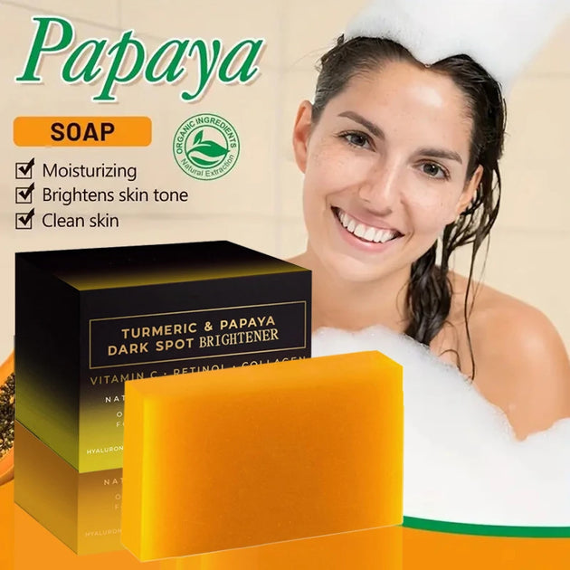 Kojic Acid Papaya Soap 100g, Whitening, Moisturizing, Handmade Skin Lightening Soap for Face & Body, Deep Cleansing, Hydrating - Health and Wellness Innovations