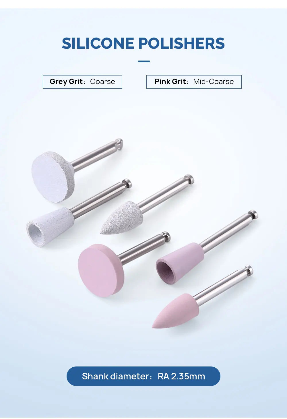 AZDENT 12PCS/Box Dental Composite Polishing Kit RA 2.35mm Polisher for Low Speed Hanpiece Porcelain Natural Teeth Nail Polishing - Health and Wellness Innovations