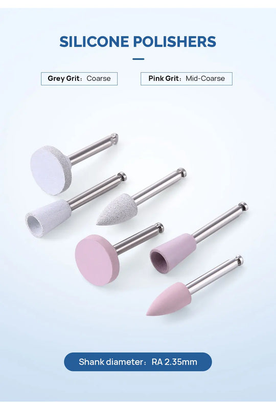 AZDENT 12PCS/Box Dental Composite Polishing Kit RA 2.35mm Polisher for Low Speed Hanpiece Porcelain Natural Teeth Nail Polishing - Health and Wellness Innovations