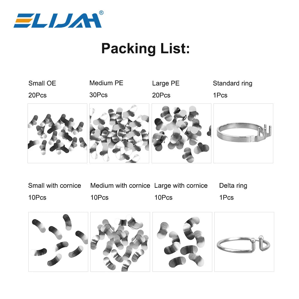Dental Sectional Contoured Metal Matrices Matrix with Springclip No.1.330 Band Resin Clamping/Seperating Ring Dentist Tools - Health and Wellness Innovations