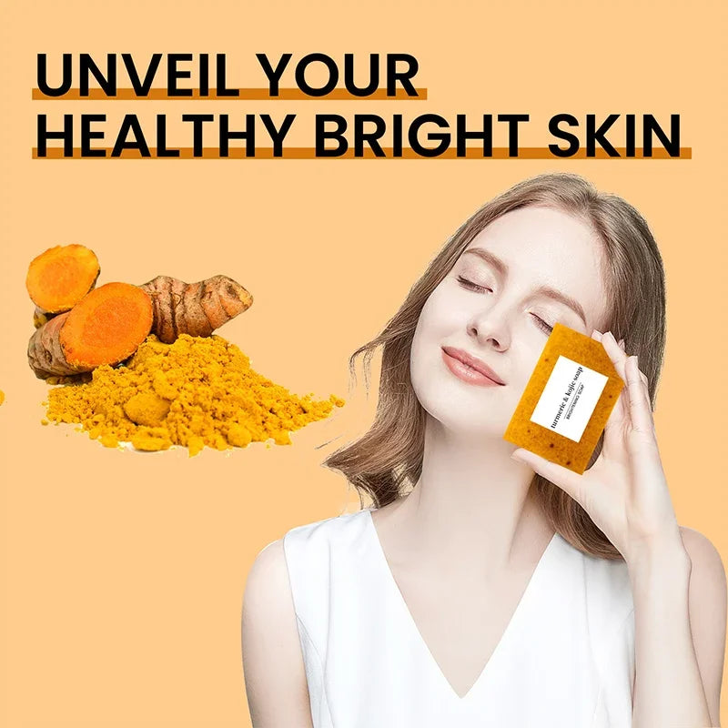 100g Turmeric Hand Made Soap Lemon Kojic Acid Soap Shower And Facial Soap Powerful Moisturizing And Cleansing Of The Skin - Health and Wellness Innovations