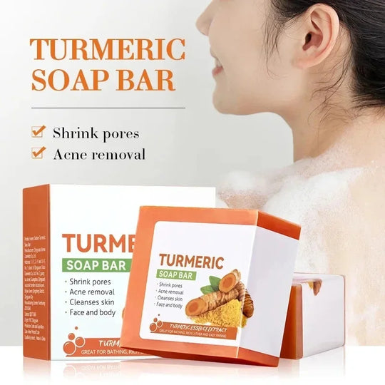 Hand Made Turmeric Soap Body Cleaning Lightening Dark Underarm Leg Body Cleansers Brightening Face Soap Tender Skin Care Beauty - Health and Wellness Innovations