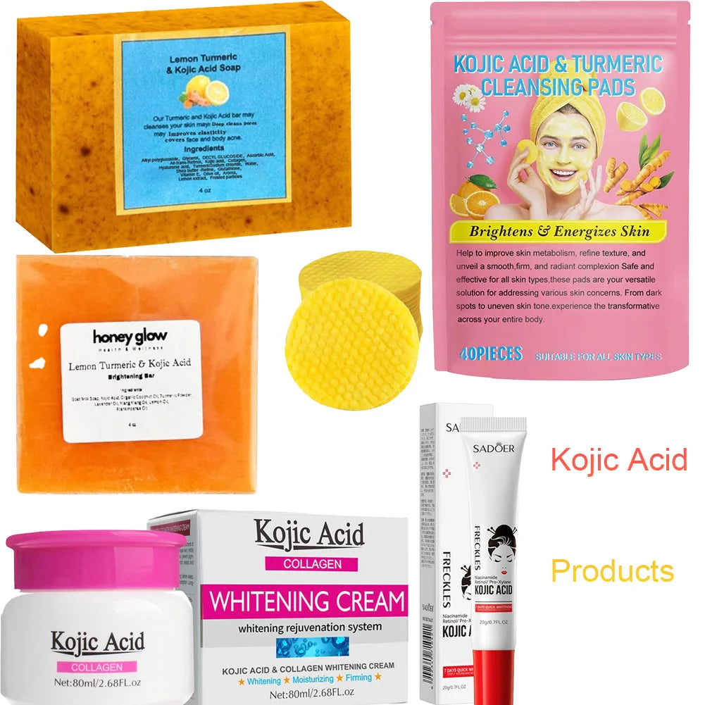 Natural Lemon Turmeric Kojic Acid Soap Skin Care for Dark Spots, Turmeric Soap for Face Wash Brighten Dark Spot Corrector - Health and Wellness Innovations