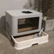 Foldable Cat Litter Box Front Entry & Top Exit Toilet Boxes with Massager Litter Scoop Enclosed Foldable Kitty Toilet - Health and Wellness Innovations