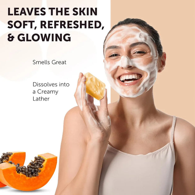 Kojic Acid Papaya Soap 100g, Whitening, Moisturizing, Handmade Skin Lightening Soap for Face & Body, Deep Cleansing, Hydrating - Health and Wellness Innovations