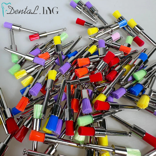 100pcs Dental Prophy Brushes Polishing Polisher Disposable Latch type Mixed color Plat Used for stain removal and polish - Health and Wellness Innovations
