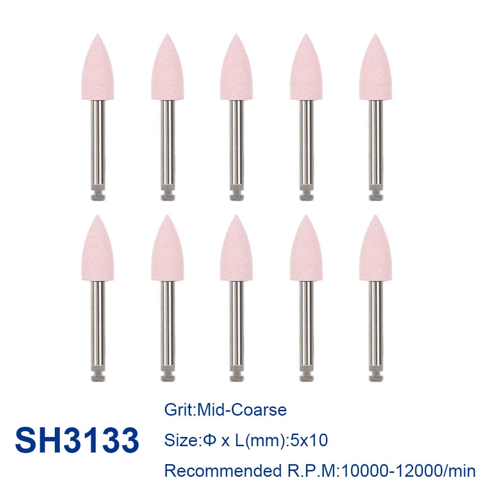 AZDENT 12pcs/10pcs/pack Dental Silicone Polishing Tip Grinding Heads Teeth Polisher RA Burs Dia. 2.35mm for Low Speed Handpiece - Health and Wellness Innovations