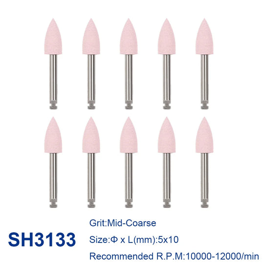 AZDENT 12pcs/10pcs/pack Dental Silicone Polishing Tip Grinding Heads Teeth Polisher RA Burs Dia. 2.35mm for Low Speed Handpiece - Health and Wellness Innovations