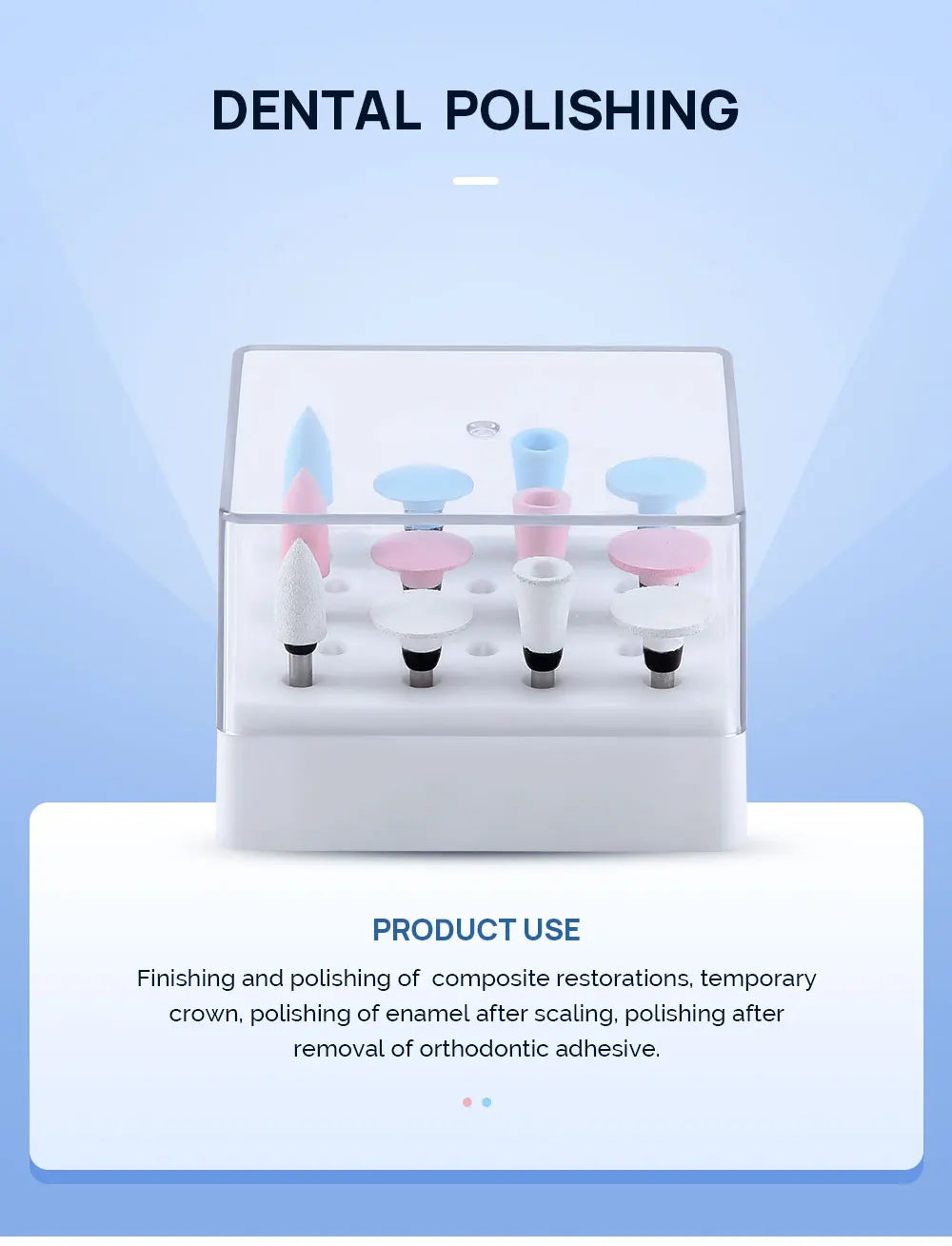 AZDENT 12Pcs/Set Dental Silicone Polishing Rubber Grinding Heads Teeth Polisher 2.35mm RA Finisher for Low Speed Handpiece - Health and Wellness Innovations