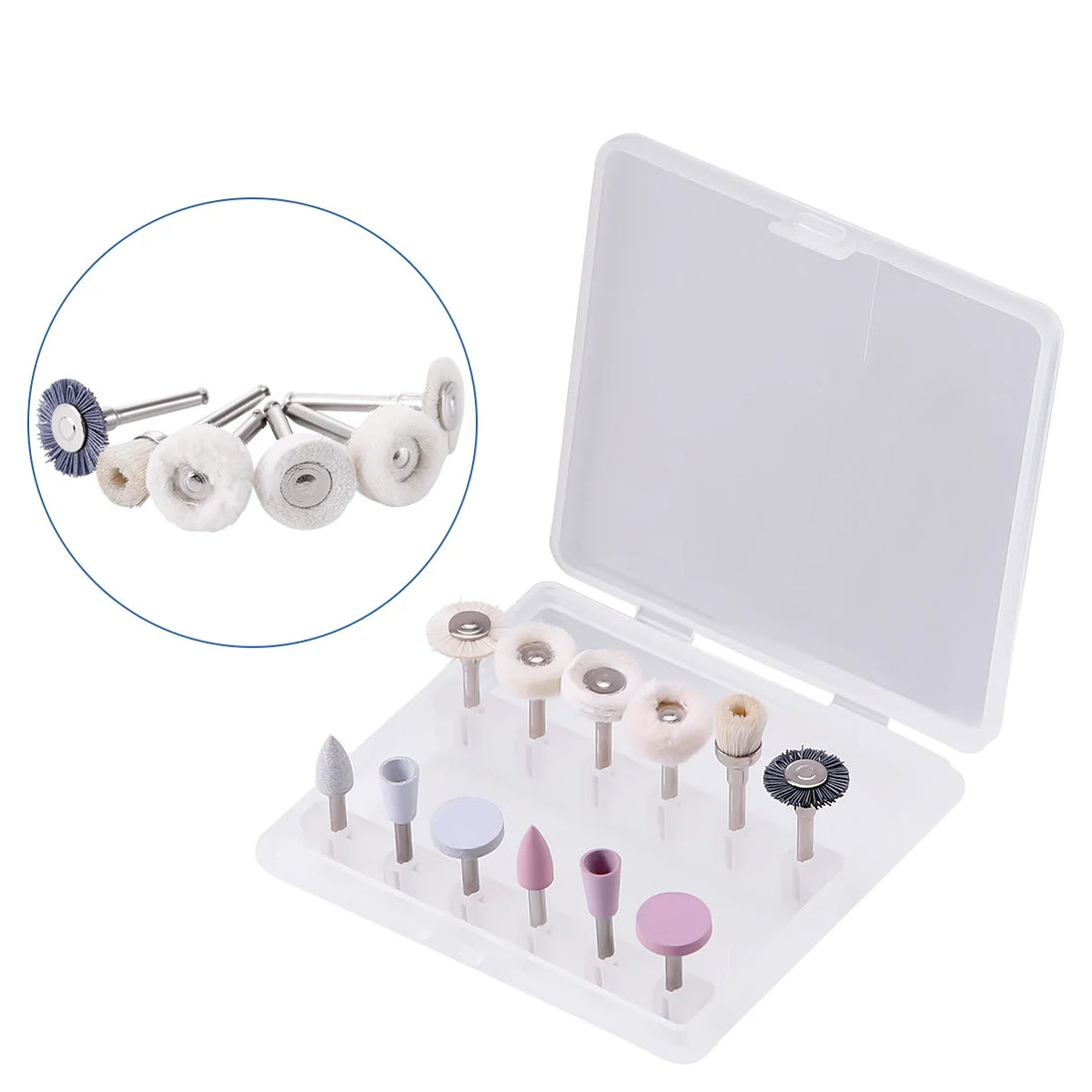 AZDENT 12Pcs/Set Dental Silicone Polishing Rubber Grinding Heads Teeth Polisher 2.35mm RA Finisher for Low Speed Handpiece - Health and Wellness Innovations