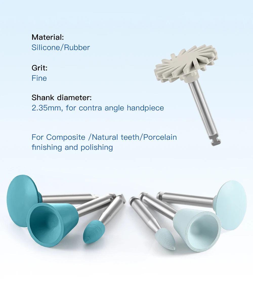 AZDENT 12PCS/Box Dental Composite Polishing Kit RA 2.35mm Polisher for Low Speed Hanpiece Porcelain Natural Teeth Nail Polishing - Health and Wellness Innovations