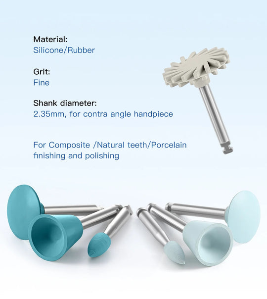 AZDENT 12PCS/Box Dental Composite Polishing Kit RA 2.35mm Polisher for Low Speed Hanpiece Porcelain Natural Teeth Nail Polishing - Health and Wellness Innovations