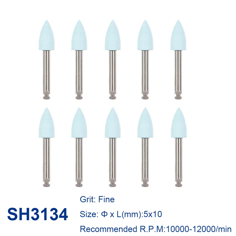 AZDENT 12pcs/10pcs/pack Dental Silicone Polishing Tip Grinding Heads Teeth Polisher RA Burs Dia. 2.35mm for Low Speed Handpiece - Health and Wellness Innovations